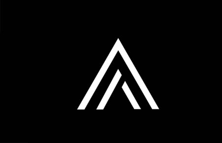 black white line letter A alphabet logo design icon for company Suitable as a business logotypeのイラスト素材