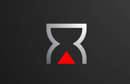 triangle red grey letter X alphabet logo design icon for company or business. Suitable as a logotypeのイラスト素材