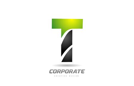 black green logo letter T alphabet design icon for business. Suitable for company logotypeのイラスト素材
