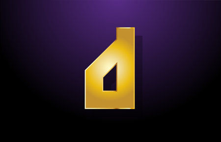 gold golden yellow letter D alphabet logo icon design for company business. Suitable as a metal logotypeのイラスト素材