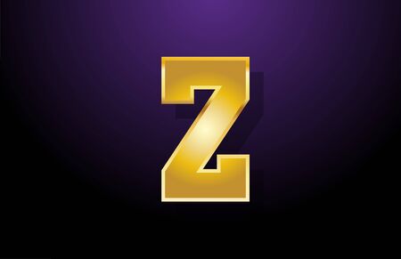 gold golden yellow letter Z alphabet logo icon design for company business. Suitable as a metal logotypeのイラスト素材