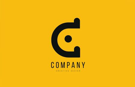 C yellow black alphabet letter for company logo icon design. Suitable as a logotype for a businessのイラスト素材