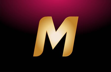 gold golden metal alphabet letter M logo company icon design. Suitable for a luxury logotypeのイラスト素材