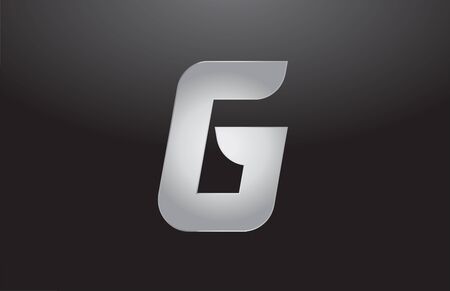 metal alphabet letter silver G grey logo business company design icon template. Suitable for a logotypeのイラスト素材