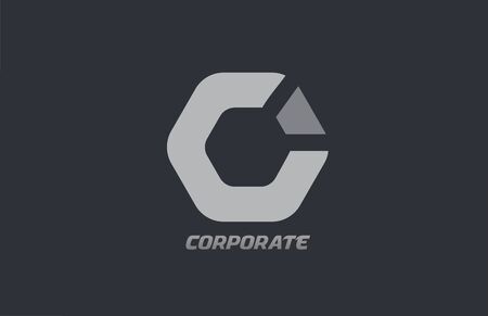 grey white corporate polygon business icon design for company. Technology or media identityのイラスト素材
