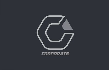 grey white corporate polygon business icon design for company. Technology or media identityのイラスト素材