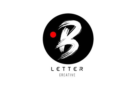 letter alphabet B grunge grungy brush design for company icon. Hand drawn suitable for a businessのイラスト素材