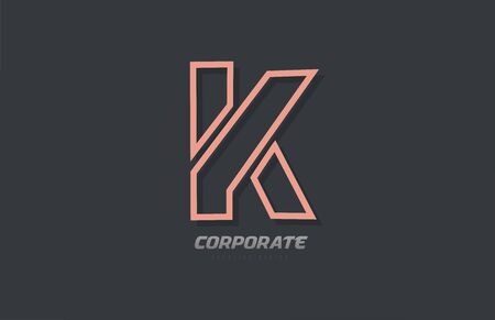K alphabet letter line company business brown grey logo icon design. Suitable for corporate logotypeのイラスト素材
