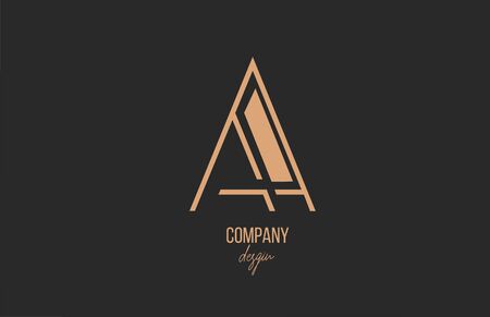 A letter logo alphabet icon with floral vintage design in brown black for company and business. Suitable for stylish logotypeのイラスト素材