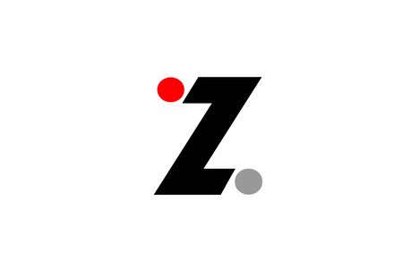 Z dot dots letter alphabet icon design in red grey white for company and business.のイラスト素材