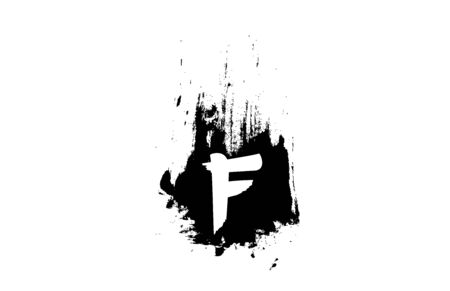 letter F grunge alphabet letter with brush stroke icon design for business and company.のイラスト素材