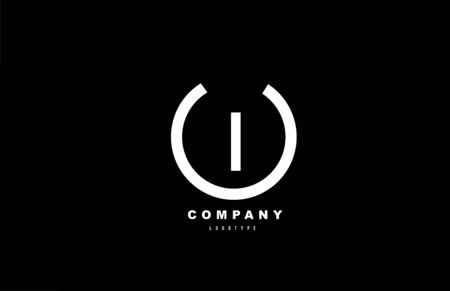 I white and black letter simple logo alphabet icon design for business and companyのイラスト素材