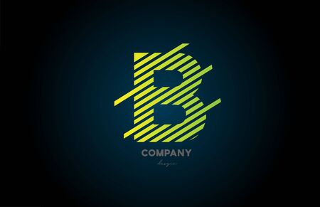 B alphabet letter logo icon design for company and business. Green blue colorのイラスト素材