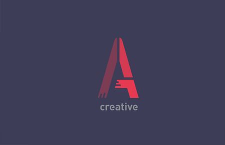 A red color alphabet letter logo design icon for business and companyのイラスト素材