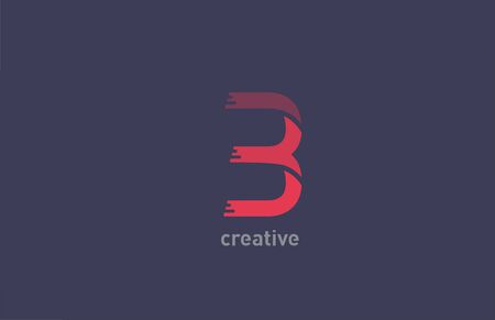 B red color alphabet letter logo design icon for business and companyのイラスト素材