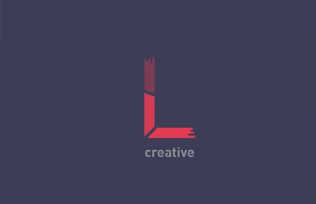 L red color alphabet letter logo design icon for business and companyのイラスト素材