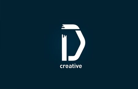 white D creative letter alphabet logo design icon for business and companyのイラスト素材