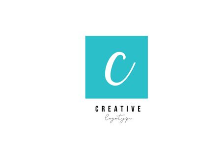 blue C square alphabet letter logo icon design for company and businessのイラスト素材