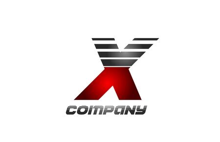X alphabet letter icon design in red grey gradient color for company and businessのイラスト素材
