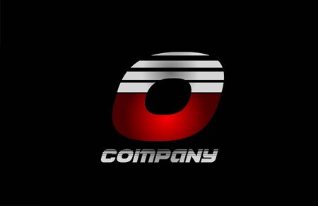 O red grey black alphabet letter icon design for company and businessのイラスト素材