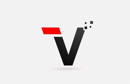 V letter logo icon for company and business with simple black and white dots designのイラスト素材