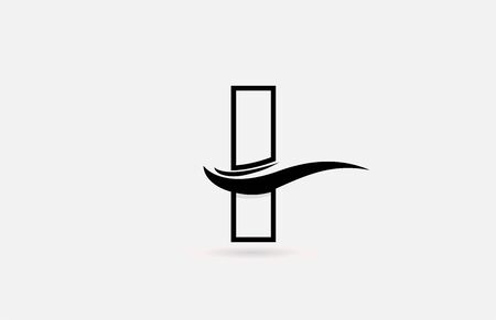I black and white alphabet letter logo icon for company and business with simple line designのイラスト素材