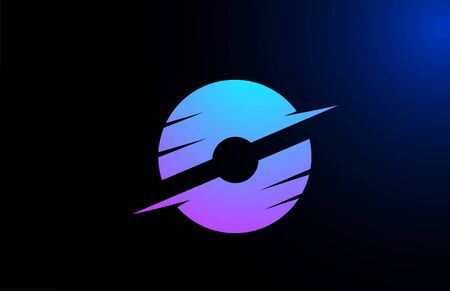 O pink blue alphabet letter logo icon for business and company with sliced designのイラスト素材