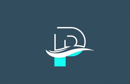 P blue white alphabet letter logo icon for business and company with swoosh designのイラスト素材
