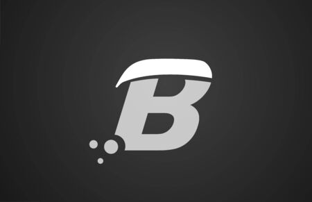 black and white B alphabet letter logo icon for business and company with dot designのイラスト素材