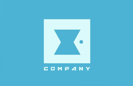 blue white X alphabet letter logo icon for company and business with dot designのイラスト素材