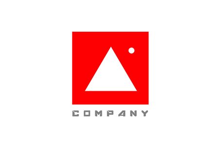 red white A alphabet letter logo icon for company and business with dot designのイラスト素材