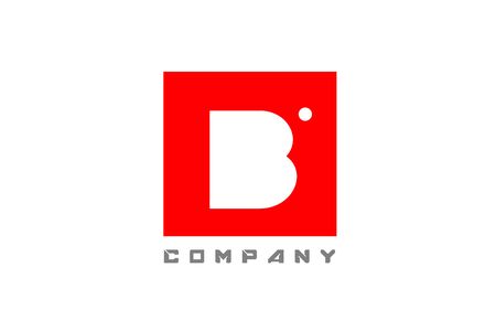 red white B alphabet letter logo icon for company and business with dot designのイラスト素材