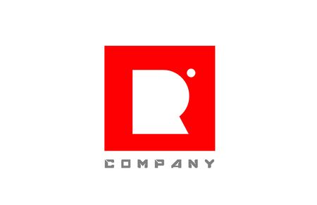 red white R alphabet letter logo icon for company and business with dot designのイラスト素材