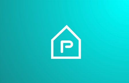 P alphabet letter logo icon for business and company with green white house design
