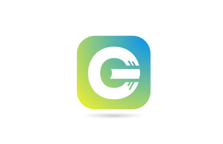 green blue G alphabet letter logo icon design for company and business. Pastel color templateのイラスト素材