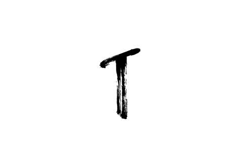 grunge T alphabet letter logo icon. Handwritten vintage design. Black and white colour for business and companyのイラスト素材