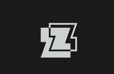 grey black white Z alphabet letter logo icon. Simple line design for business
