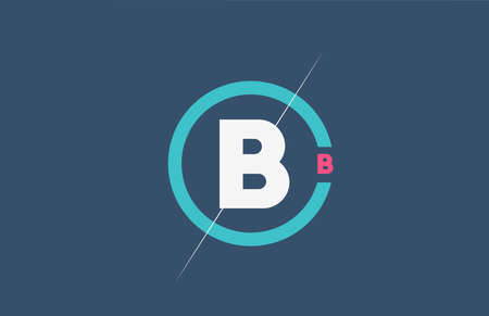 blue white pink B alphabet letter logo icon. Circle company and business designのイラスト素材