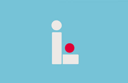 blue white red L alphabet letter logo icon. Simple design for company and businessのイラスト素材