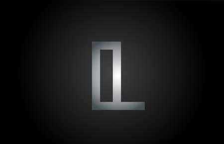 black grey L alphabet letter logo icon. Line design for company and business identityのイラスト素材