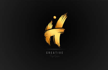 H alphabet letter   icon in gold or golden color. Luxury brand design for company and businessのイラスト素材
