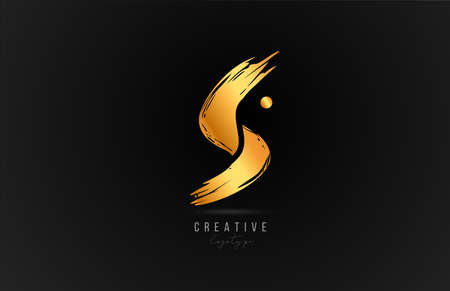 S alphabet letter   icon in gold or golden color. Luxury brand design for company and businessのイラスト素材