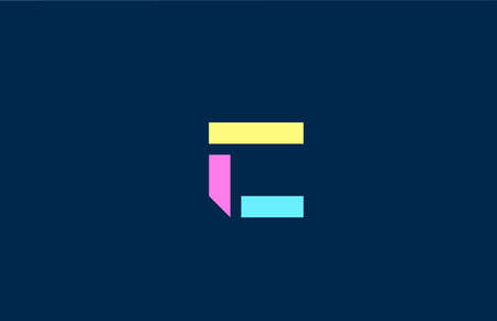 C alphabet letter logo icon in colorful geometric lines. Simple and creative colored design for company and businessのイラスト素材