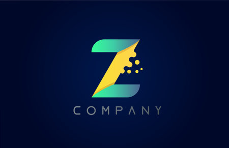 Z yellow green letter logo icon. Creative alphabet design for business and companyのイラスト素材