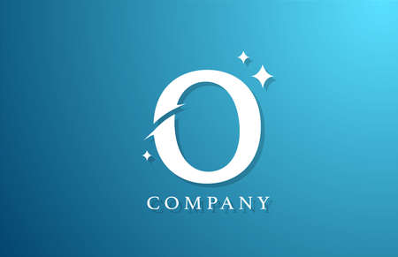 O blue white gradient alphabet letter logo for business. Branding design for lettering and corporate identity. Creative icon templateのイラスト素材