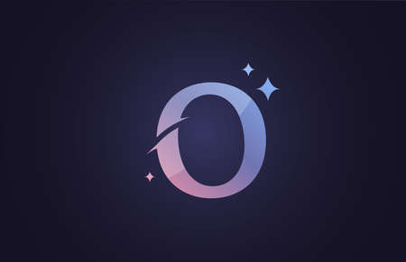O beautiful alphabet letter logo for business and company in gradient blue pink. Creative lettering and corporate identity. Branding icon designのイラスト素材