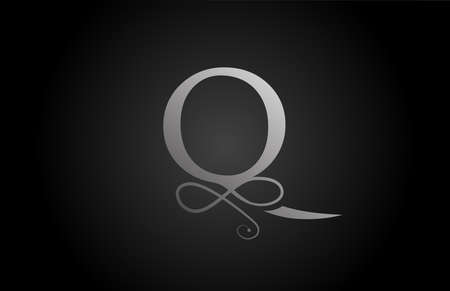 Q black and white elegant monogram ornament alphabet letter icon logo for luxury. Business and corporate brading design for business productsのイラスト素材