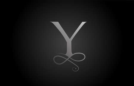 Y black and white elegant monogram ornament alphabet letter icon logo for luxury. Business and corporate brading design for business productsのイラスト素材