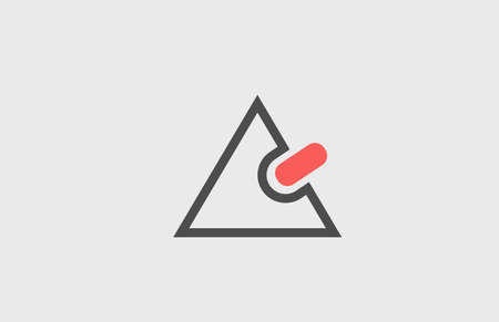 pink grey A alphabet letter logo icon. Geometric design for company identity with lineのイラスト素材