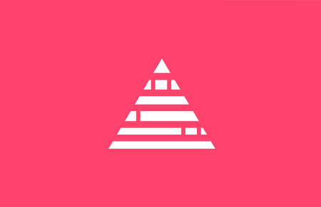 pink letter A logo alphabet icon with block line. Creative design for business and companyのイラスト素材